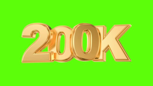 Golden 200K 3D text