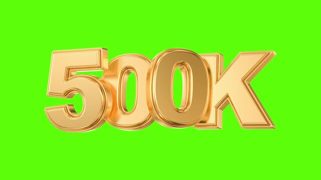 Gold 3D 500K milestone sign