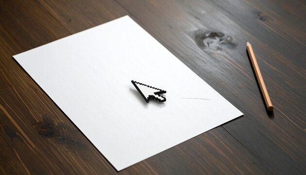 Minimal White Workspace with Mouse Cursor