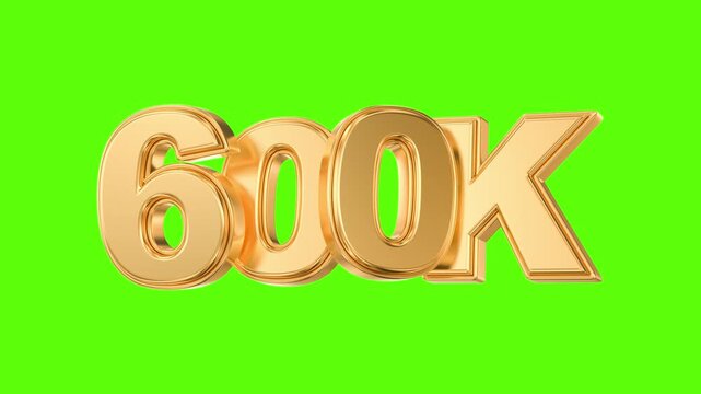 3D gold number 600K