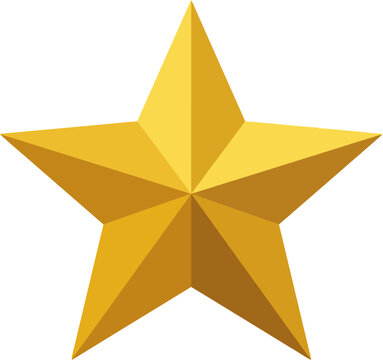 Golden star shape isolated on white background