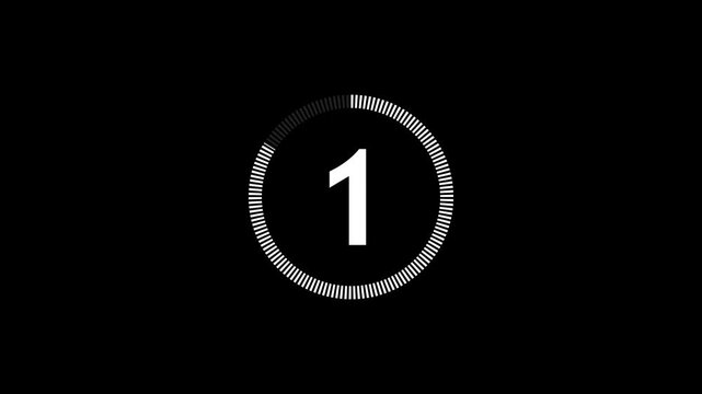 6 second countdown timer animation from 6 seconds to 0 seconds on a background.
