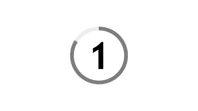 6 second countdown timer animation from 6 seconds to 0 seconds on a background.