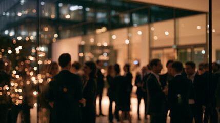 Fototapeta premium Corporate Business Networking Event in Modern Luxury Office Background