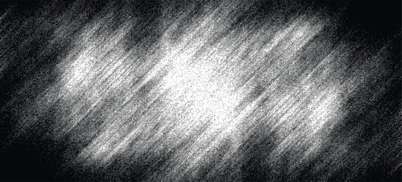Vector black diagonal engraved lines with distressed halftone texture on white background. Abstract hatching pattern, monochrome grunge line art.
