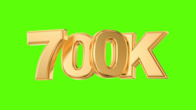 Gold 3D 700K text sign