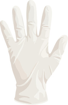 Medical latex glove isolated on white background