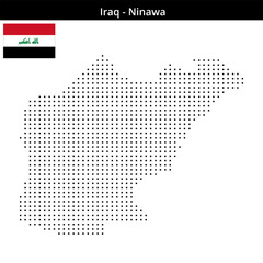 Fototapeta premium Map of Iraq region Ninawa in small size square dots