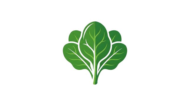 Vector illustration of fresh green spinach leaves isolated on a white background, concept for healthy organic food or vegetable icon