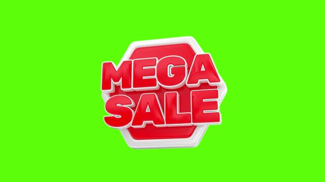 Red 3D mega sale badge
