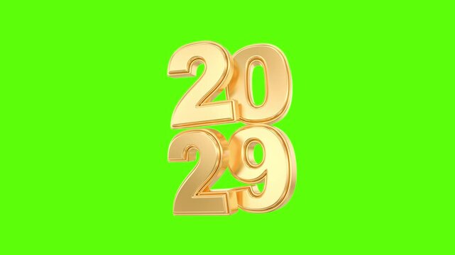 Glossy 3D gold 2029 numbers