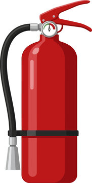 Red fire extinguisher isolated on white background