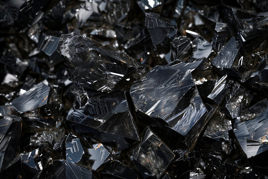 Black obsidian volcanic glass texture background
