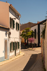 Fototapeta premium Traditional street in Lagos old town, Algarve, Portugal