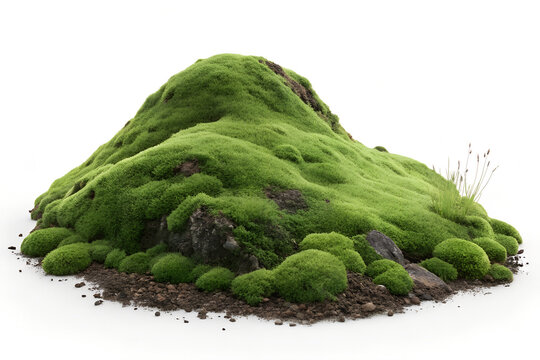 Lush Green Moss Mound, Soft Moss Covered Hill, Natural Forest Moss Clump, Vibrant Mossy Earth Pile, Dense Green Moss Terrain