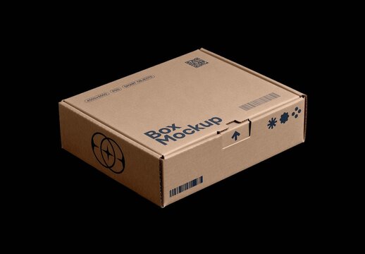 Flat Cardboard Box Mockup