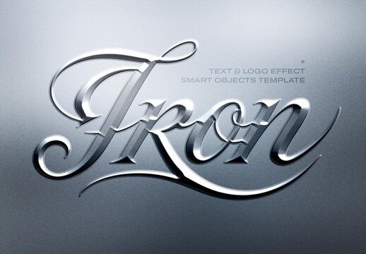 Iron Emboss Text And Logo Effect For Poster And Branding Design
