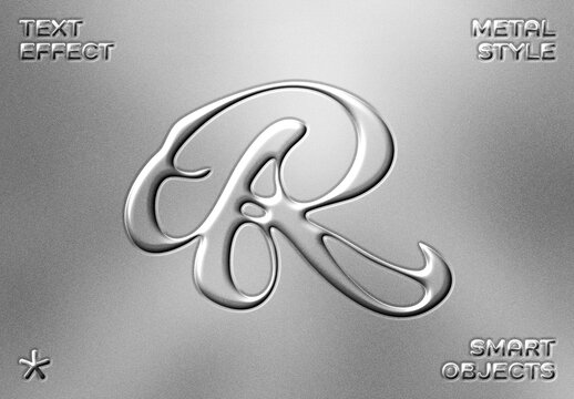 Silver Emboss Text Effect For Poster And Branding Design