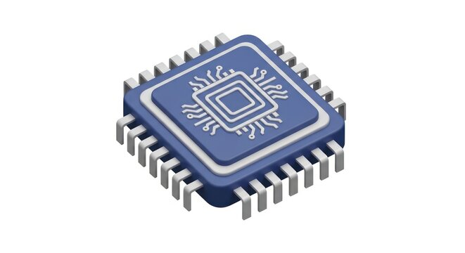 Close-up microchip electronic component technology.