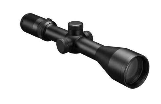 Precision optical scope for aiming and magnification, isolated on white