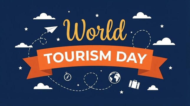 World Tourism Day Vintage Travel Badge