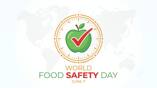 World Food Safety Day logo with green apple and checkmark