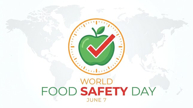 World Food Safety Day logo with green apple and checkmark
