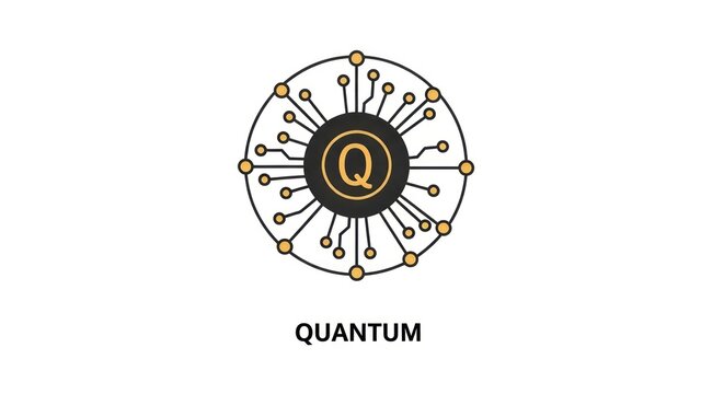 Quantum Physics Concept Logo Design.