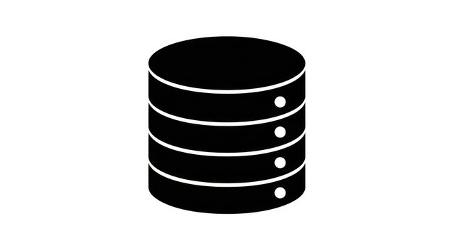 Simple black server storage icon.