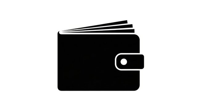 Simple black wallet icon design.