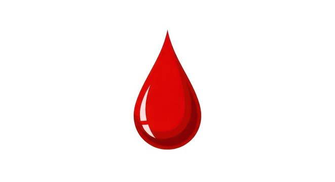 Single red blood drop isolated.