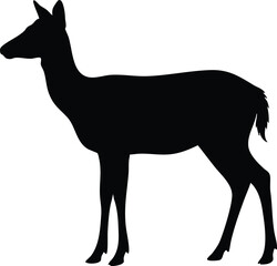 Fototapeta premium Black Deer Silhouettes Collection – Standing & Running Wildlife Vector Set
