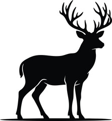 Fototapeta premium Black Deer Silhouettes Collection – Standing & Running Wildlife Vector Set