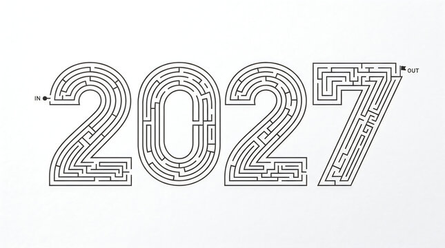 3D Gold Font Letters C R V Alphabet Icon Set Vector Illustration for Business Branding New Year Holiday Celebration Design Isolated on White Background New Year 2027 Number Symbol