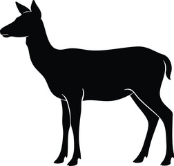 Fototapeta premium Black Deer Silhouettes Collection – Standing & Running Wildlife Vector Set