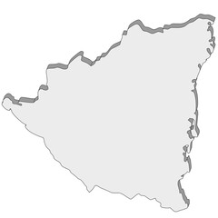 3D map dimension - continent North America country Nicaragua © badrpost