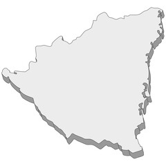 3D map dimension - continent North America country Nicaragua © badrpost