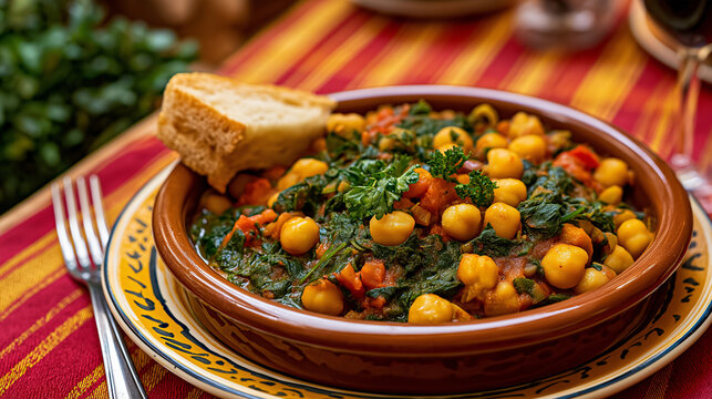 Espinacas con Garbanzos, Traditional Andalusian Spinach and Chickpea Stew from Spain