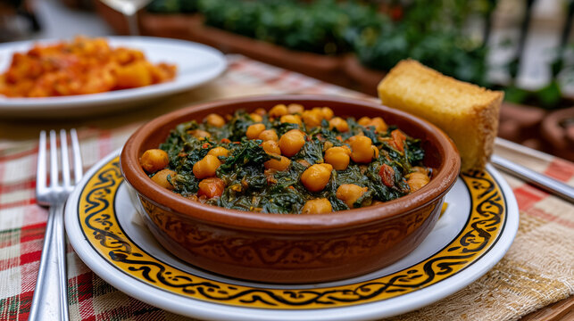 Espinacas con Garbanzos, Traditional Andalusian Spinach and Chickpea Stew from Spain