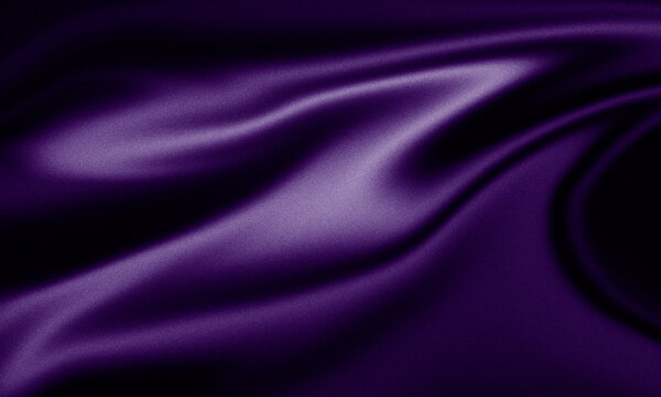 Dark purple silk satin fabric background elegant soft draped wave