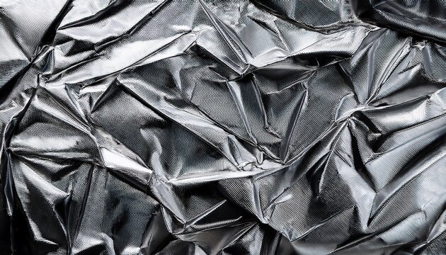Abstract Crumpled Aluminum Texture