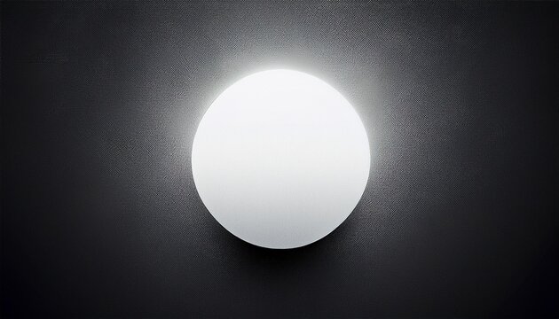Monochrome Grainy Abstract Background With Large Glowing White Circle On Dark Gray Backdrop