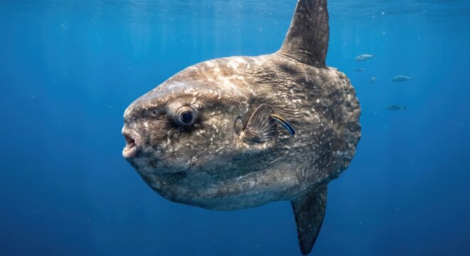 Ocean sunfish mola mola swimming - underwater marine wildlife photography