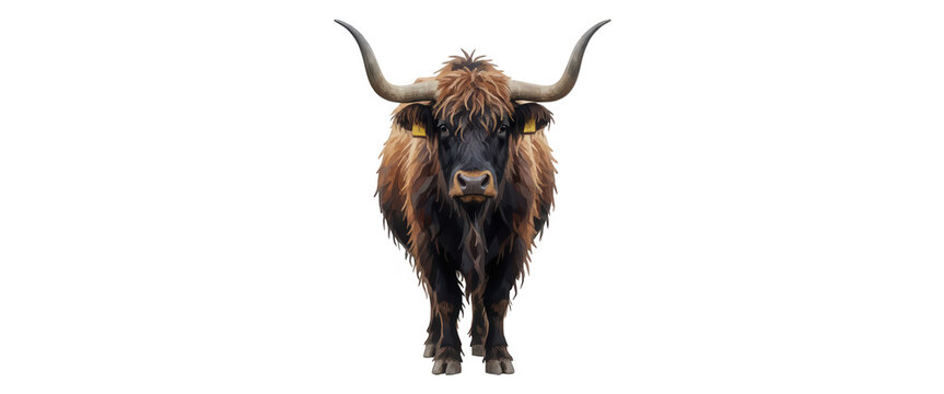 Highland Cow Isolated Transparent Background