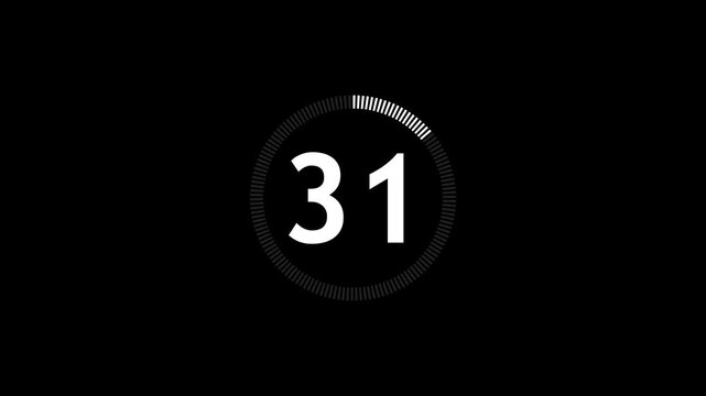 Countdown timer from 36 to 0 seconds real time.