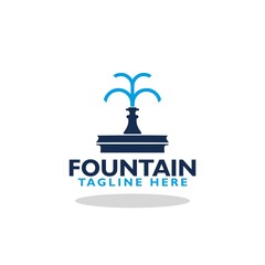 Fototapeta premium City Fountain logo icon with shadow