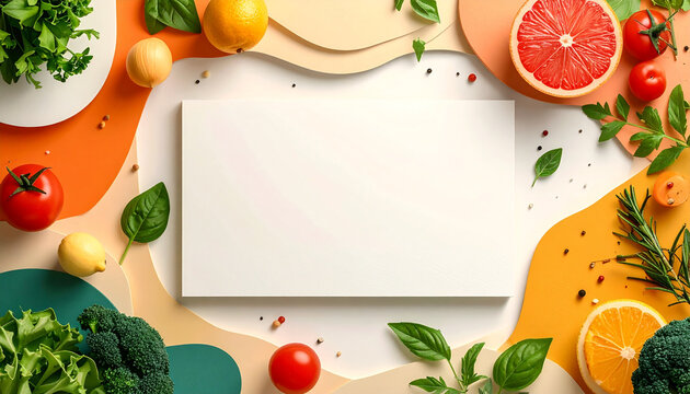 frame with vegetables