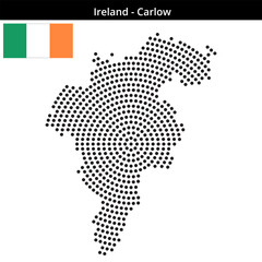 Obraz premium Map of Ireland region Carlow in concentric medium dots