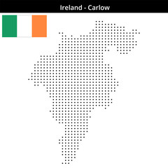 Obraz premium Map of Ireland region Carlow in small size dots