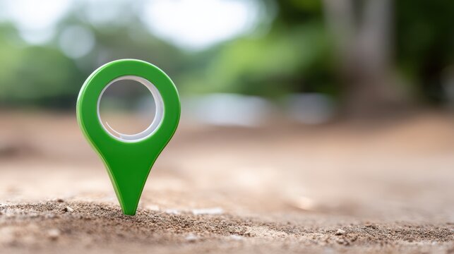 Green Location Pin on Soil